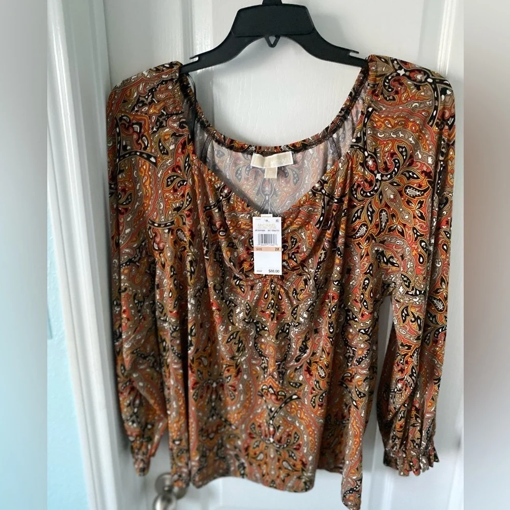 Women’s Micheal Kors paisley print long sleeve top size 2X